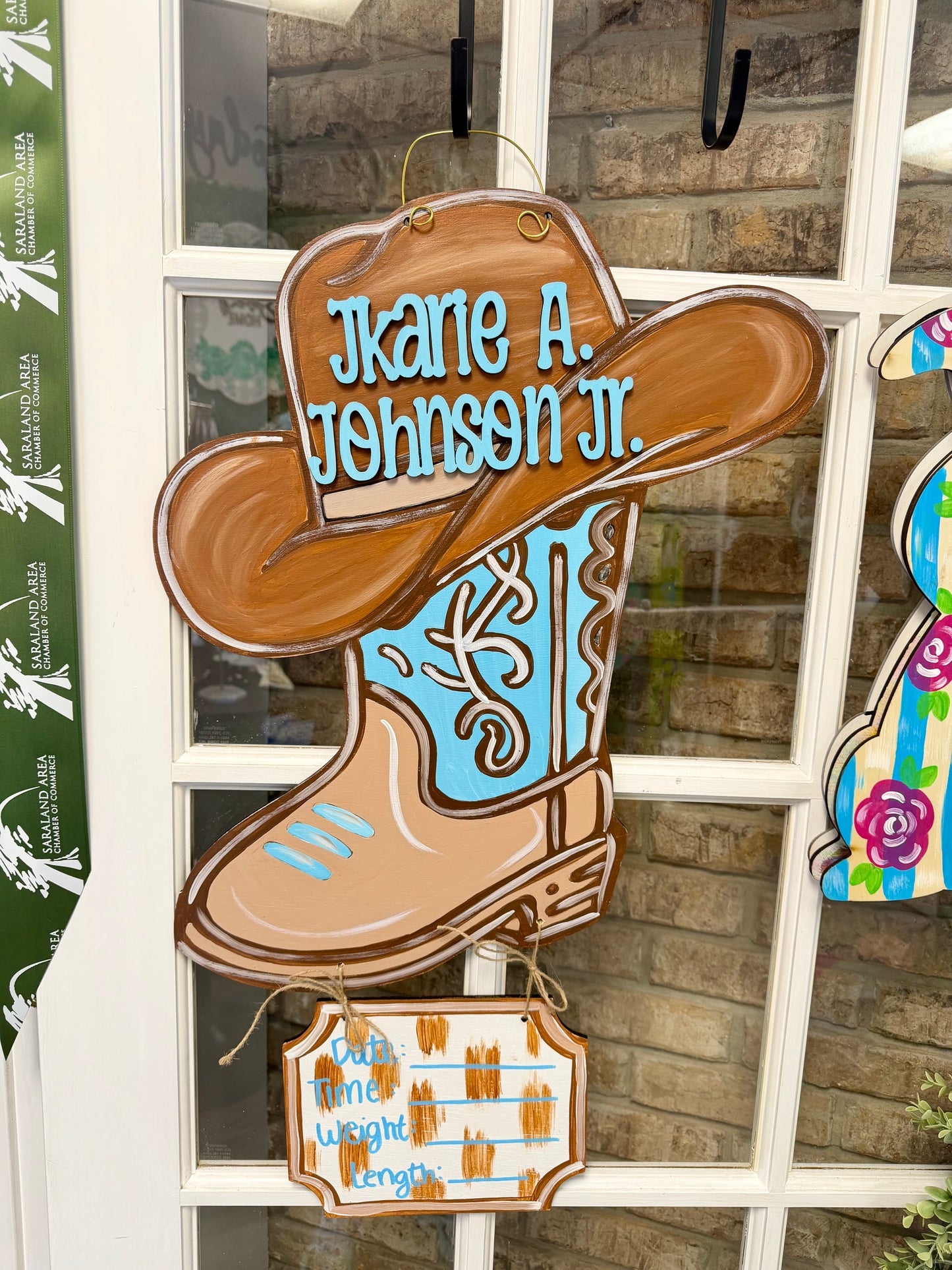 Cowboy boot Hospital Door Hanger