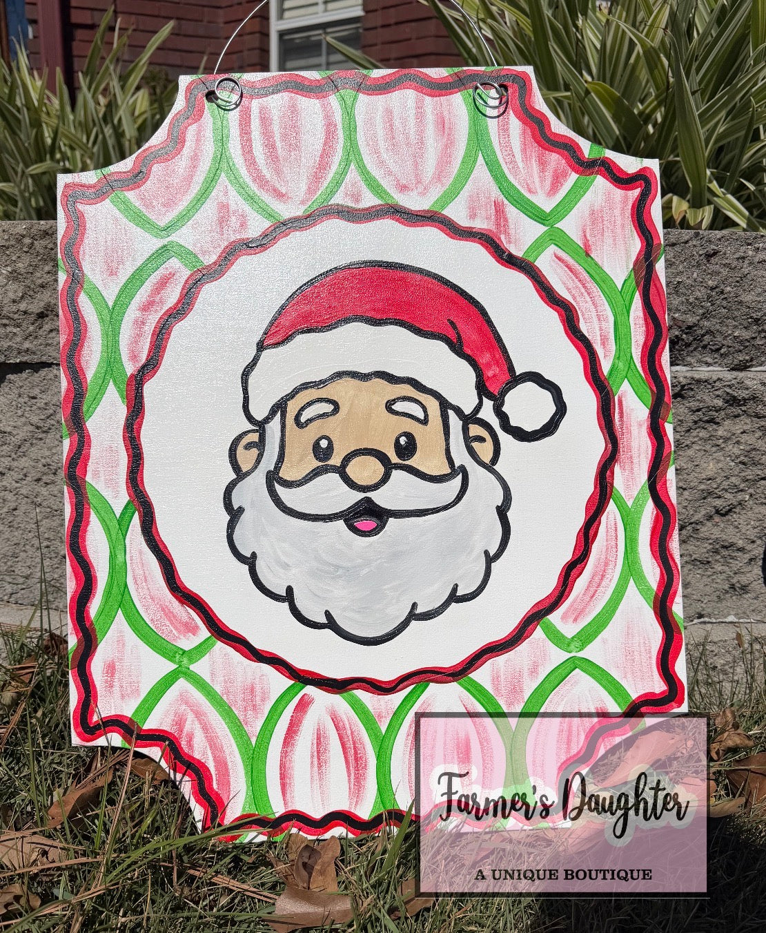 Santa Red&Green Door Hanger