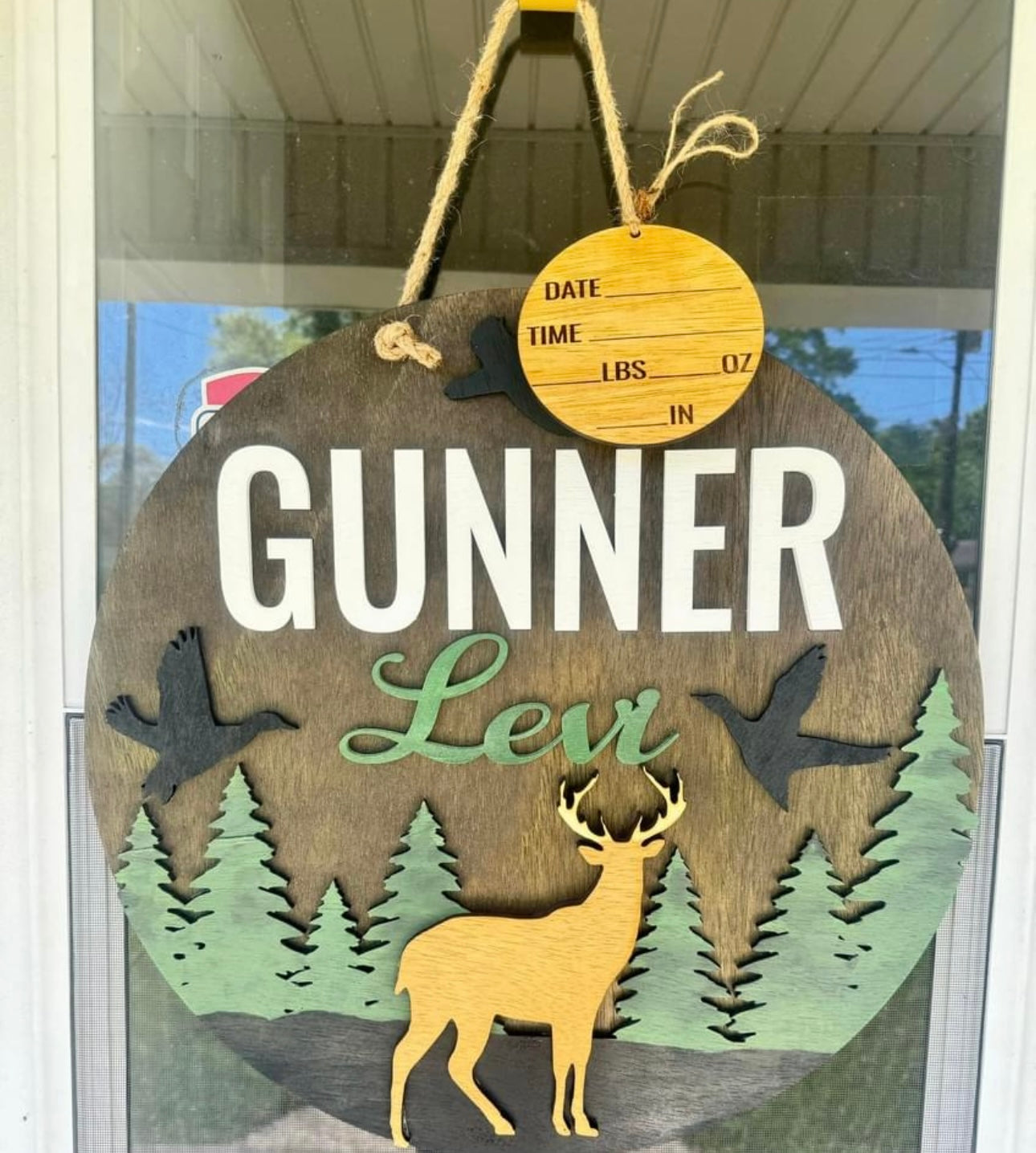 Deer themed hospital door hanger image 0