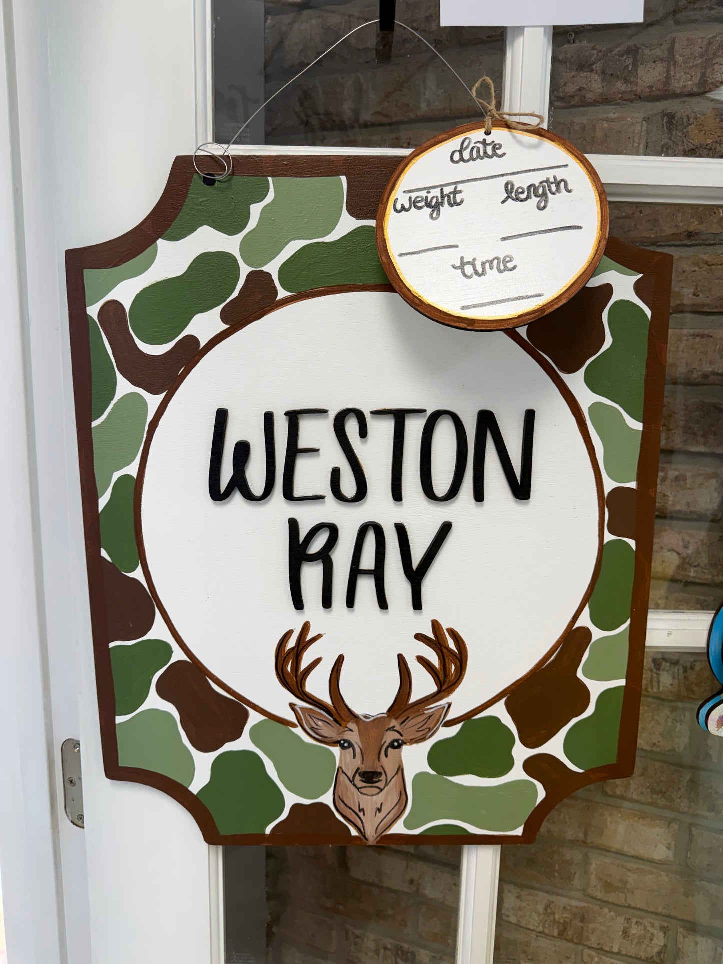 Green Camo Themed Hospital Door Hanger