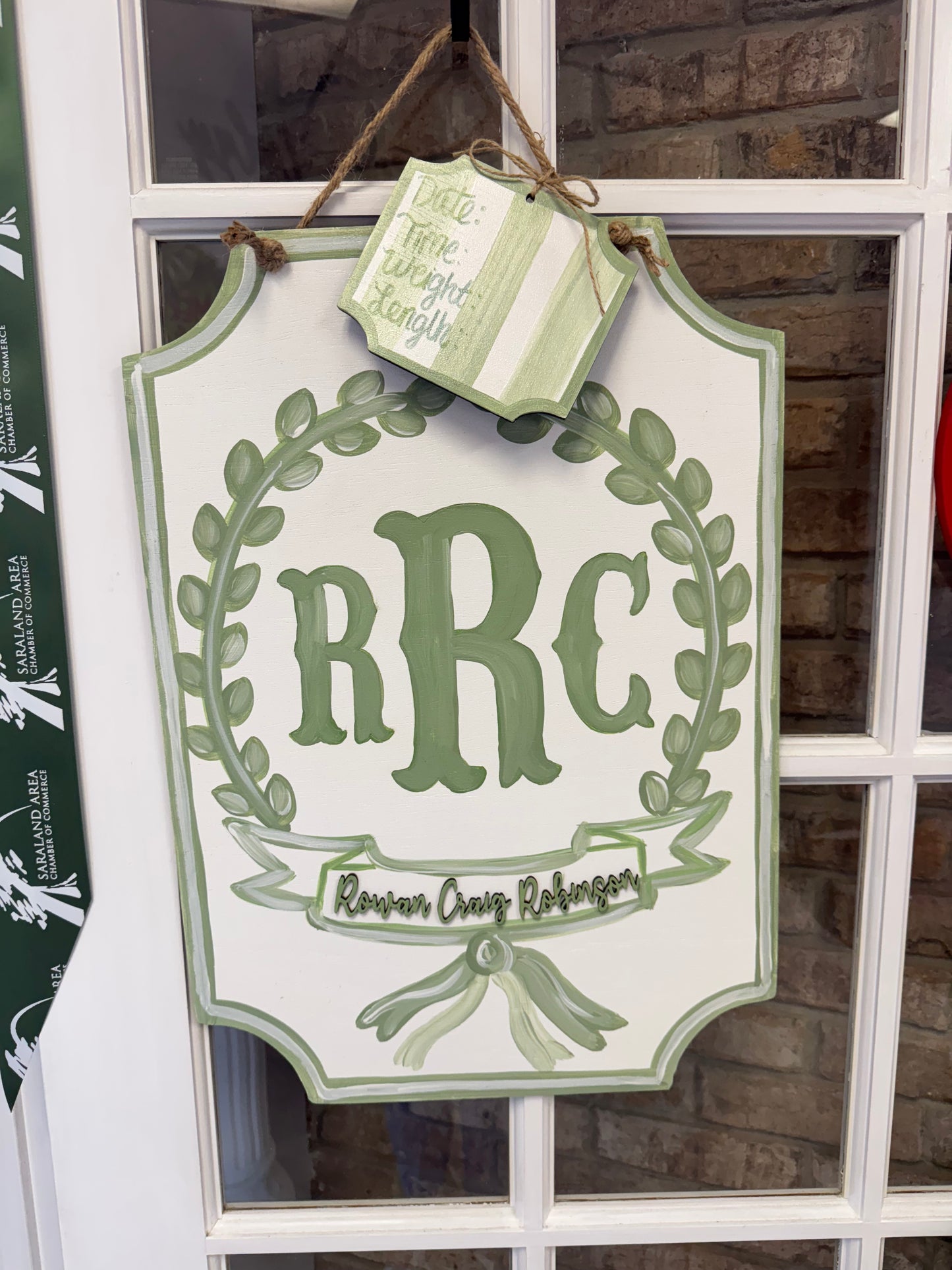 Green Themed Hospital Door Hanger