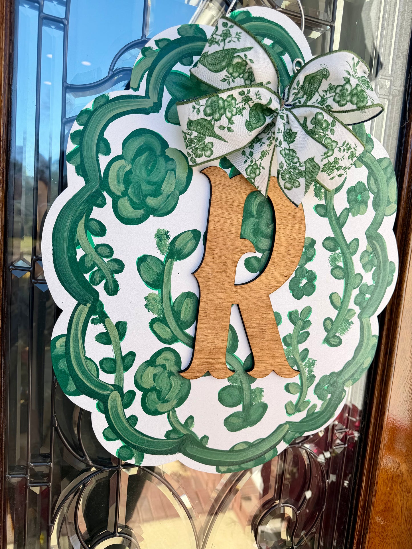 Farmer's Daughter Floral Patterned Door Hanger (green)