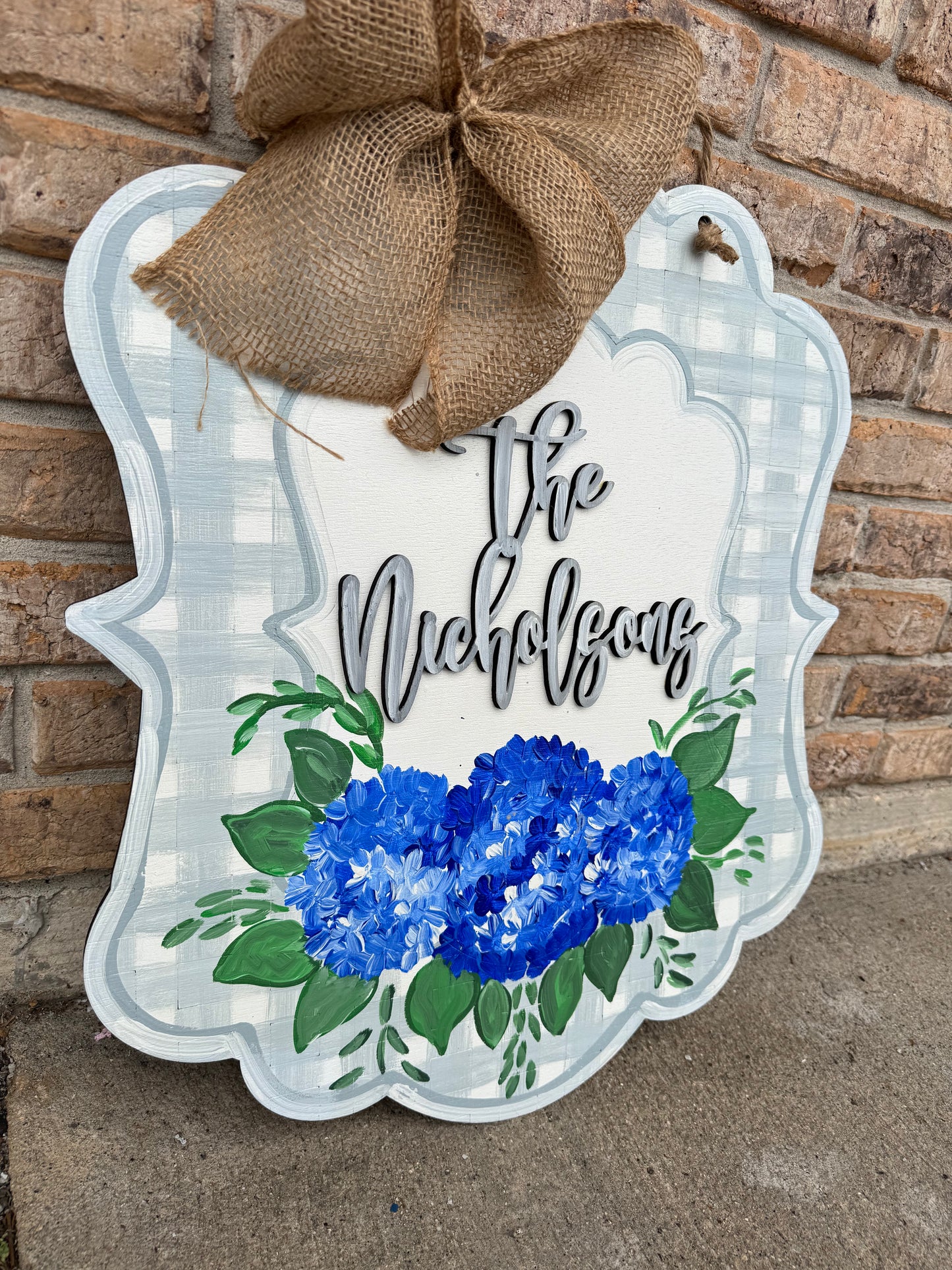 Blue Hydrangea Door Hanger