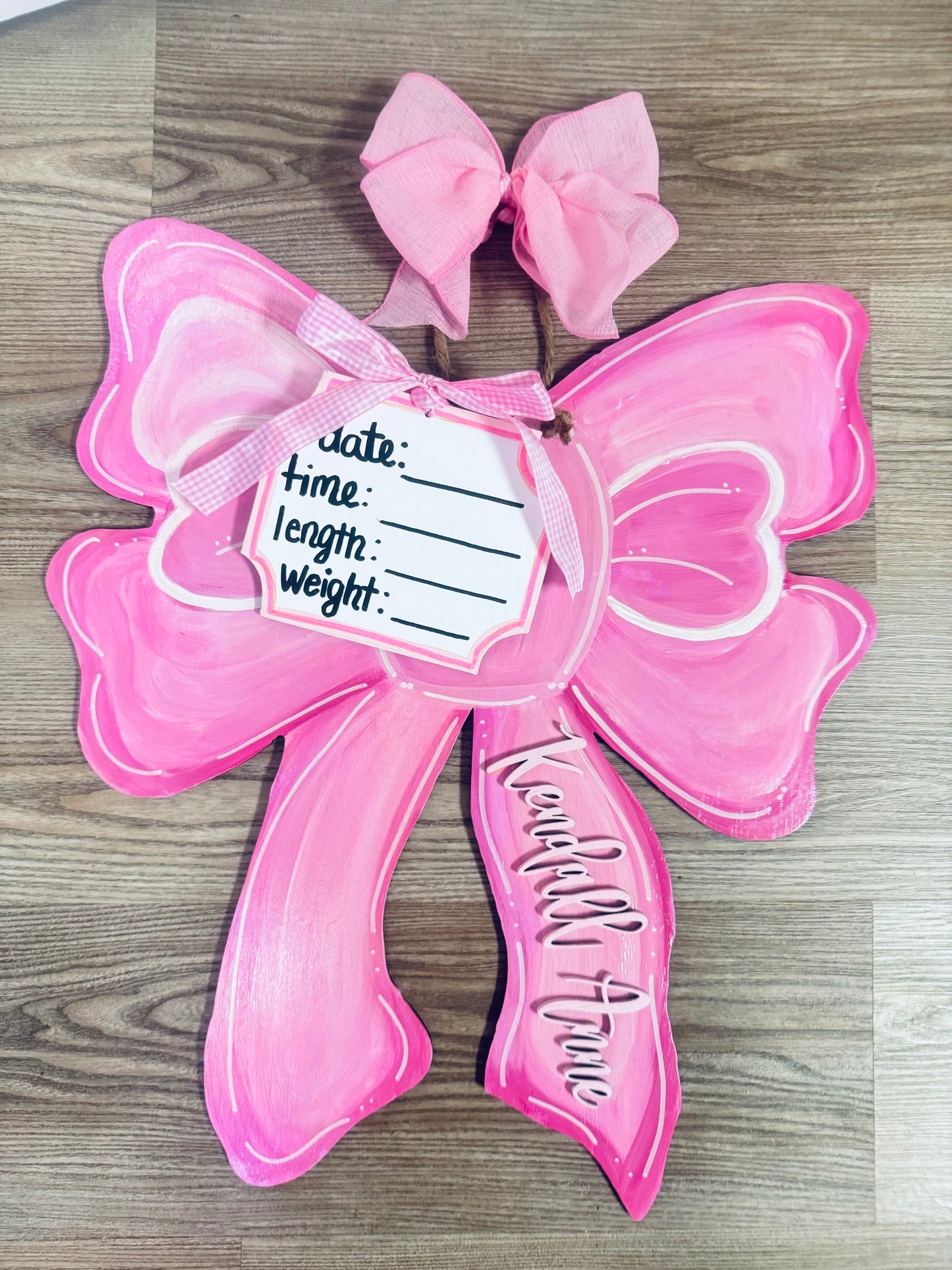 Bow Themed Hospital Door Hanger image 1