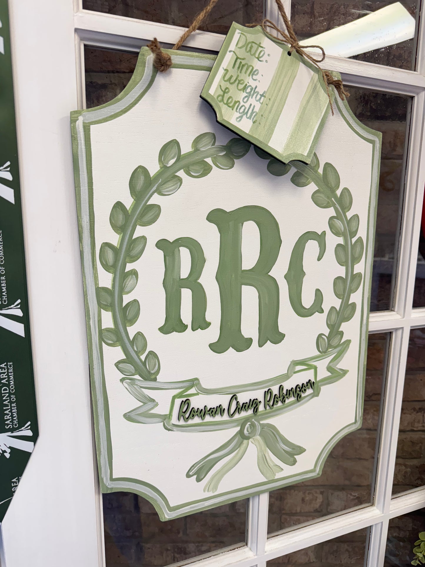 Green Themed Hospital Door Hanger
