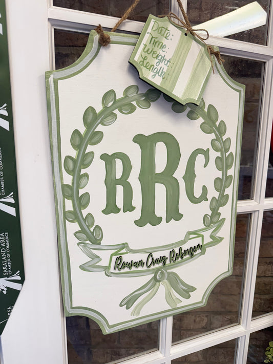Green Themed Hospital Door Hanger