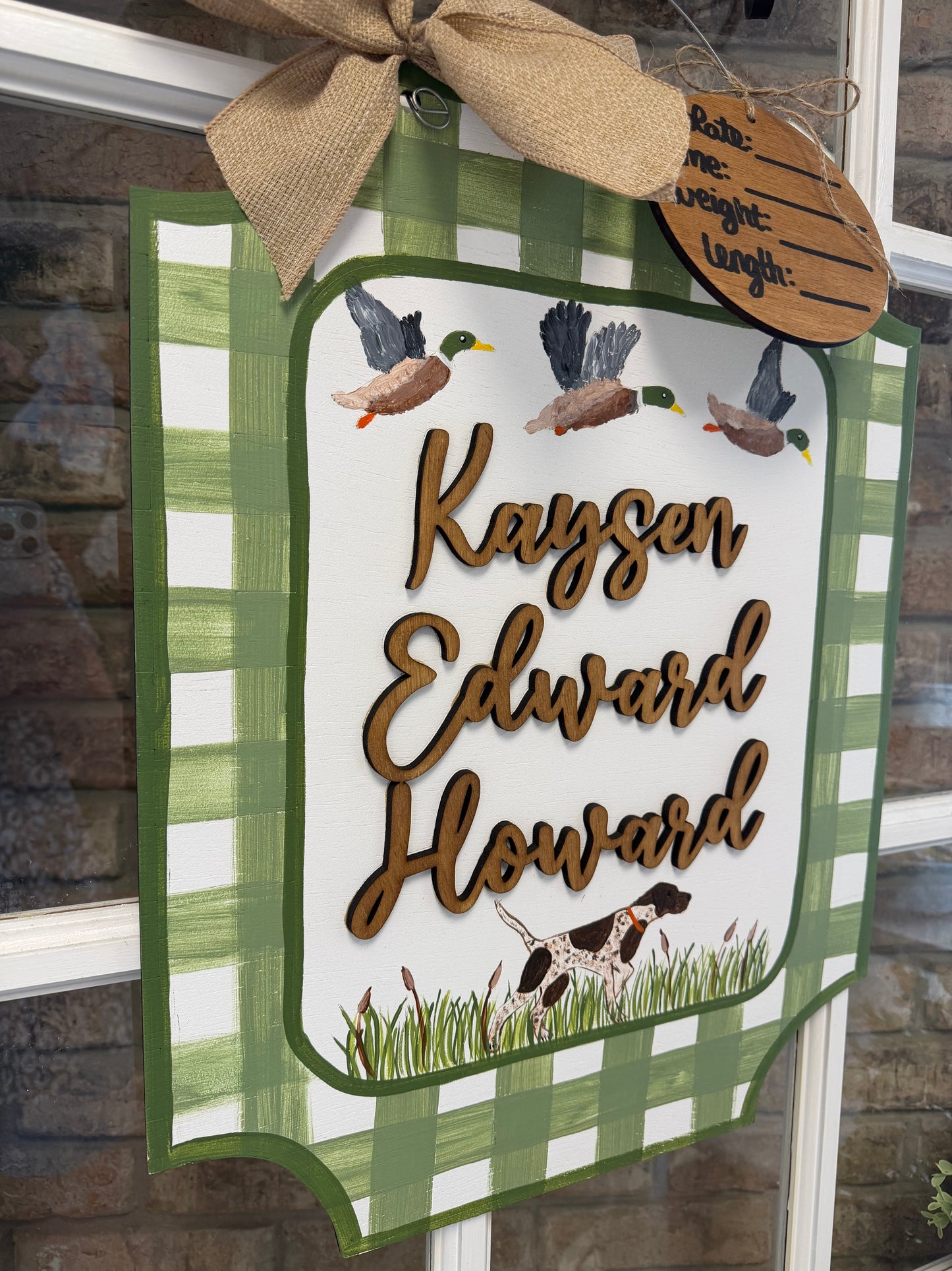 Duck & Bird Dog Themed Hospital Door Hanger