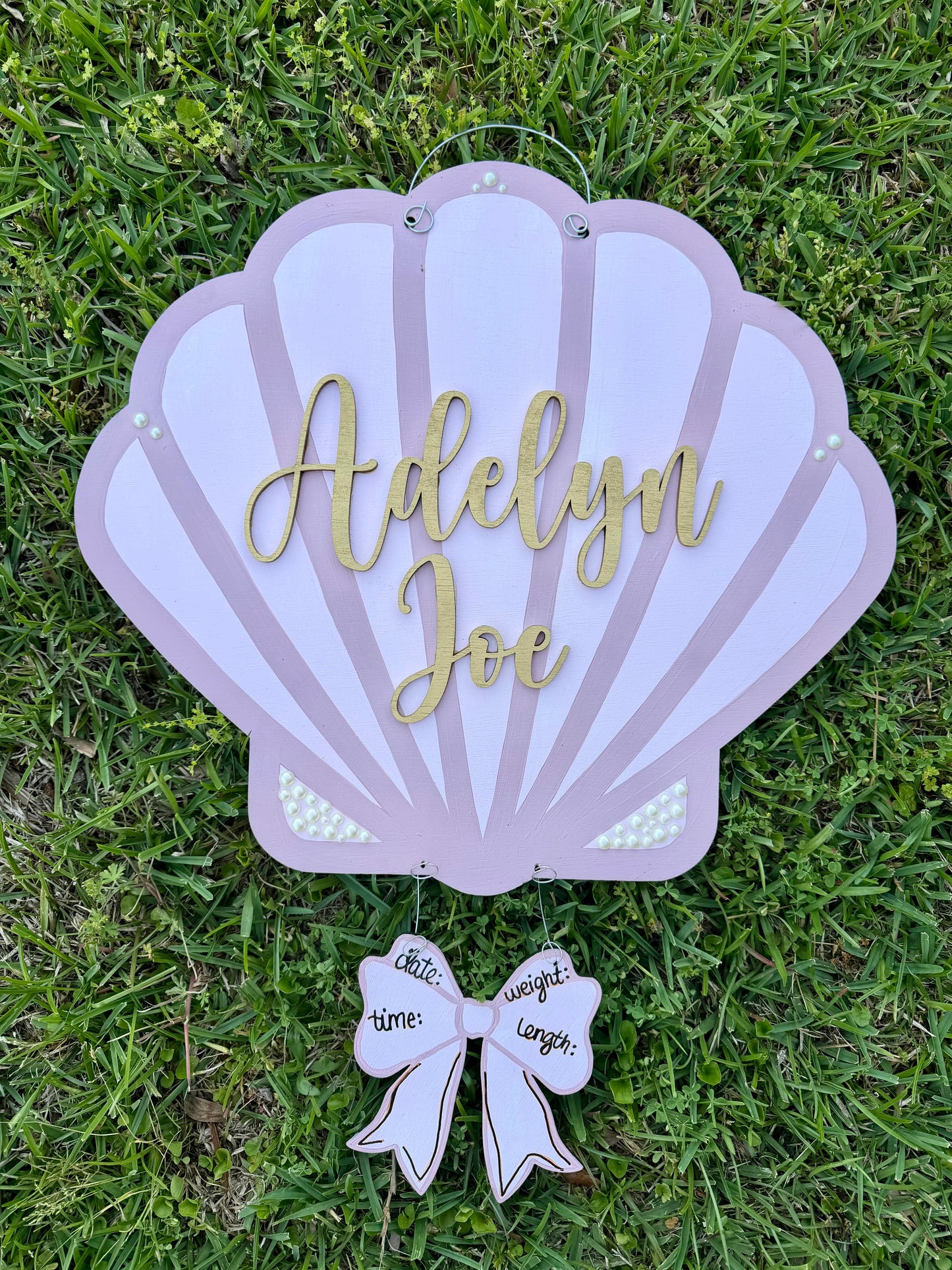 Seashell Themed Hospital Door Hanger