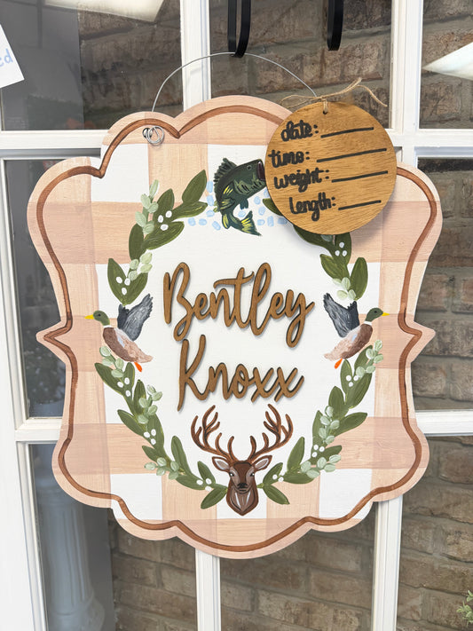 Hunting Themed Hospital Door Hanger