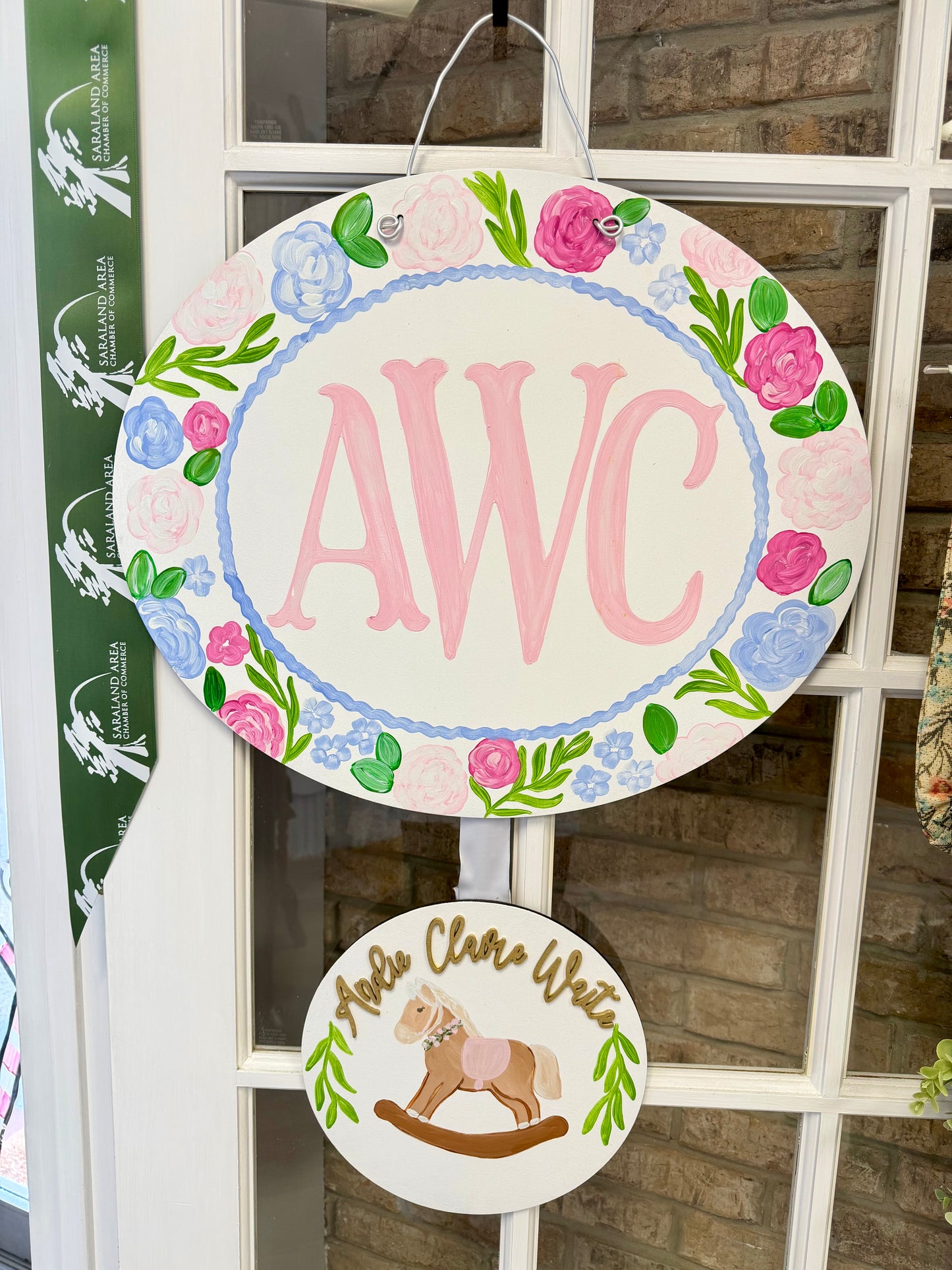 Colorful Floral Hospital Door Hanger