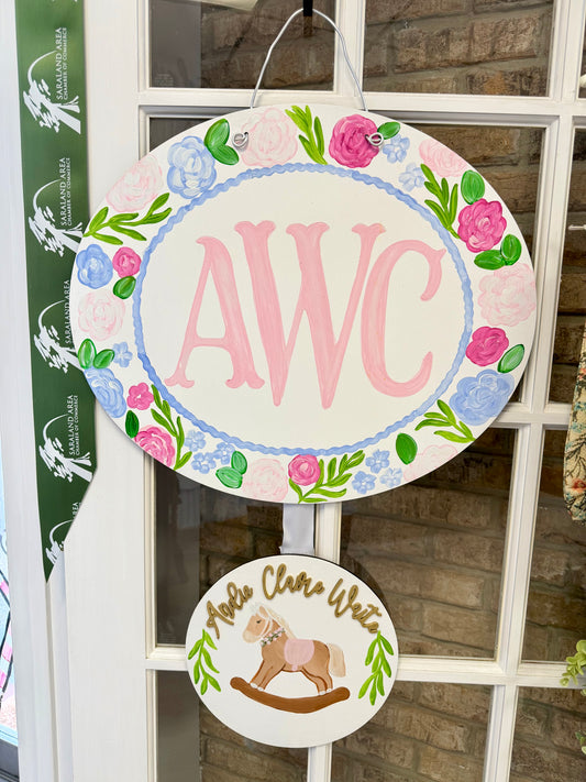 Colorful Floral Hospital Door Hanger