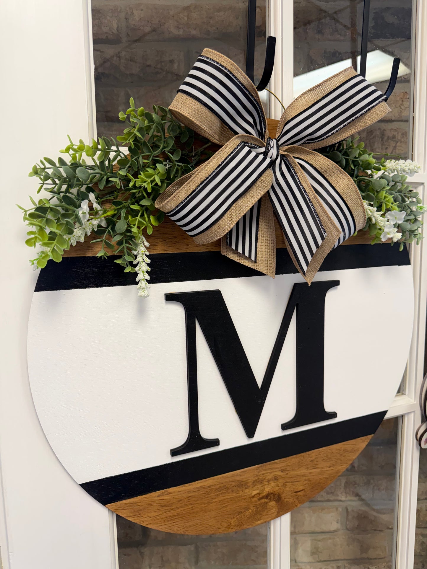 Single Initial B&W Door Hanger
