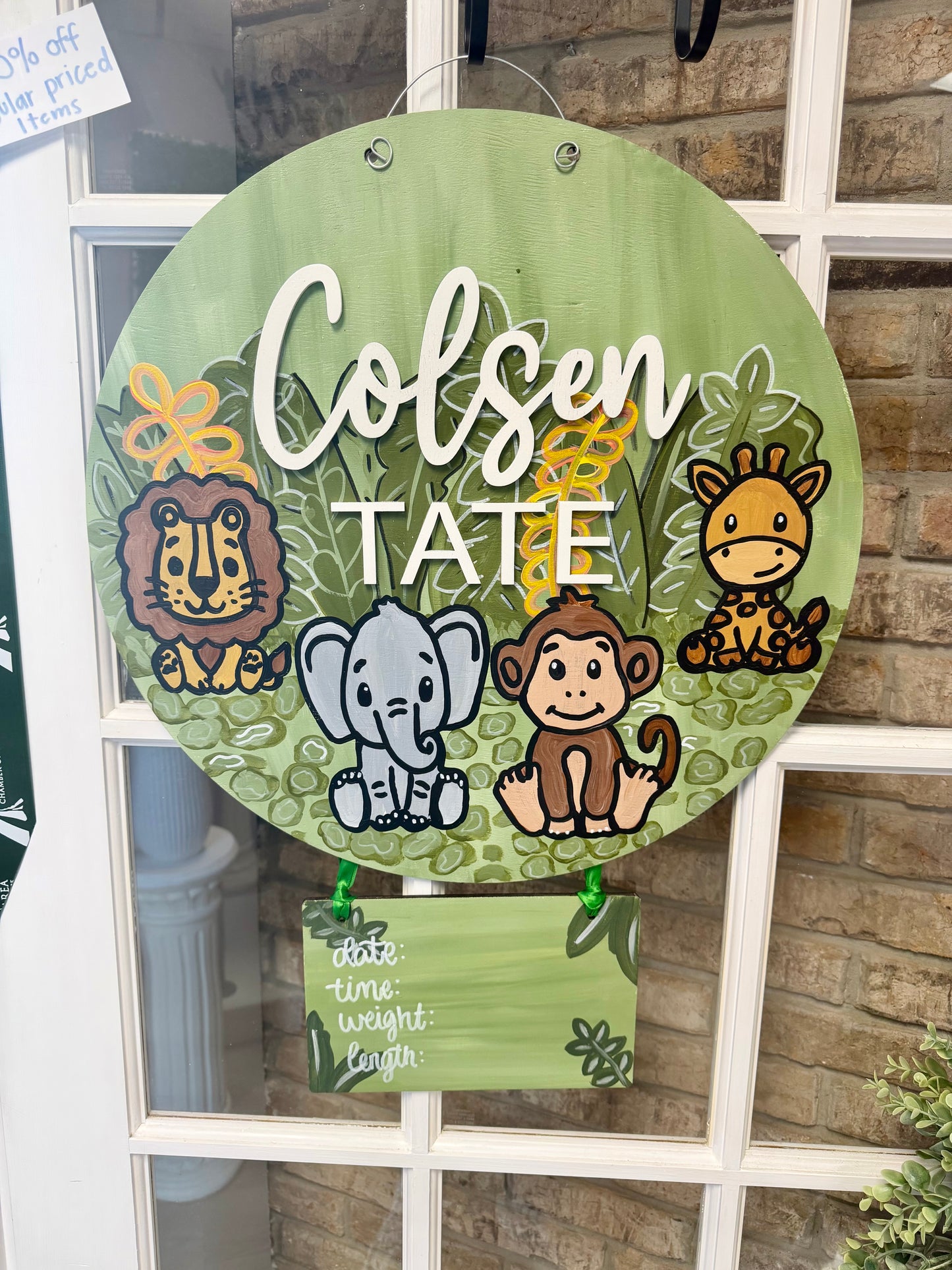 Safari Themed Hospital Door Hanger