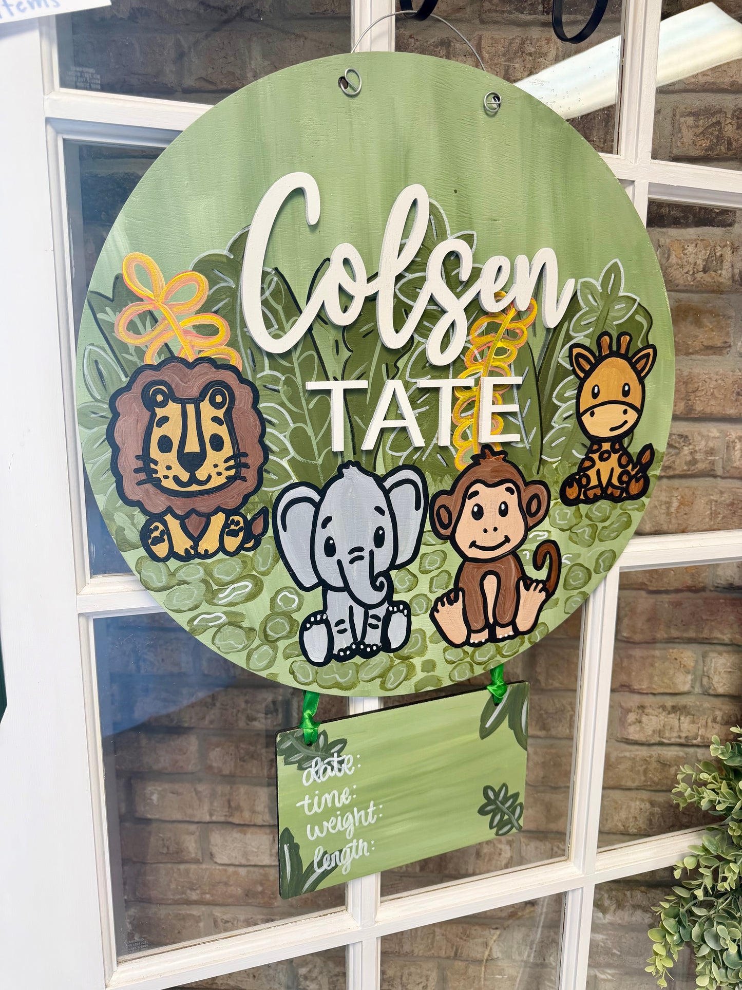 Safari Themed Hospital Door Hanger