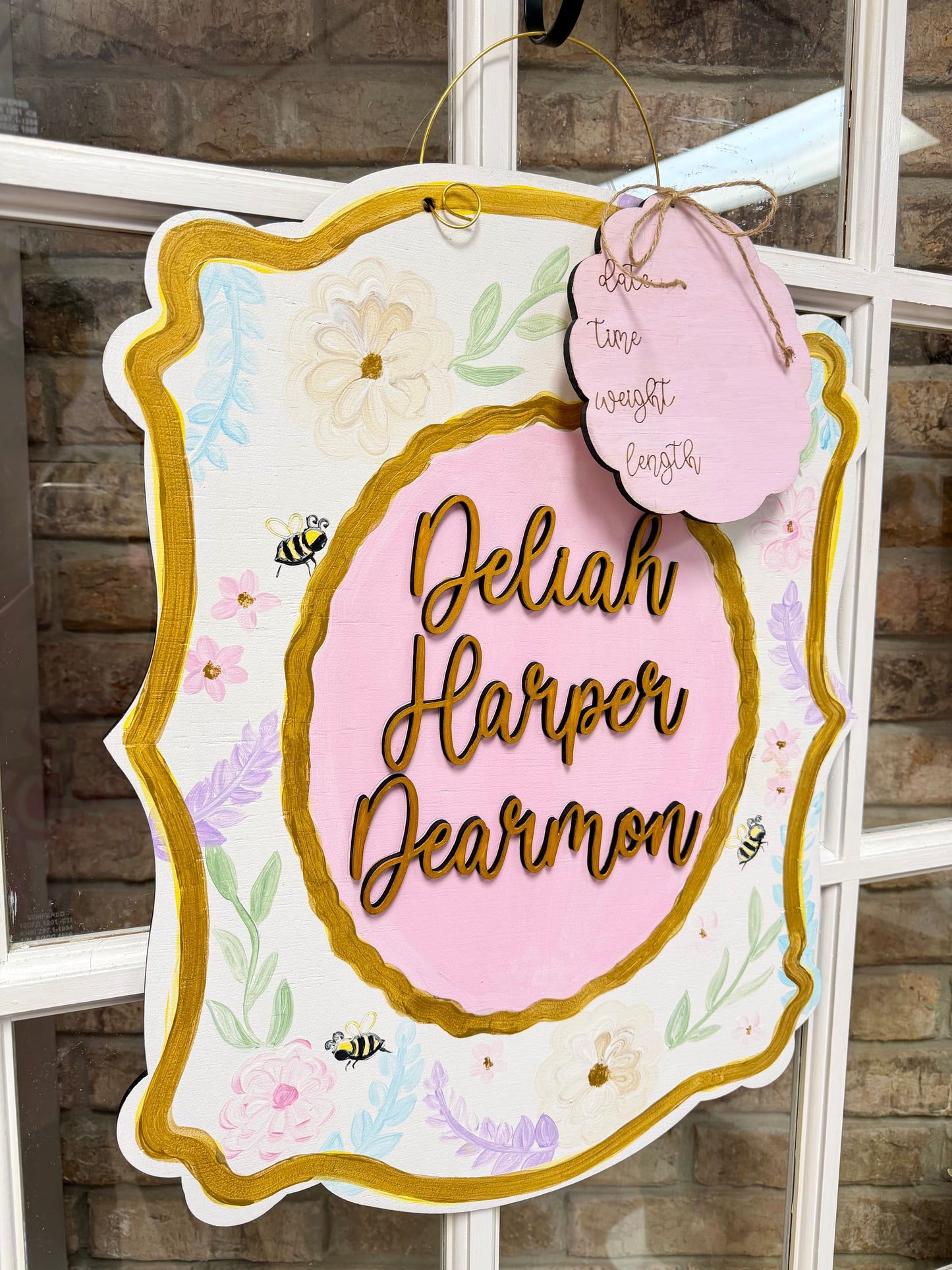 Wildflower/HoneyBee Hospital Door Hanger