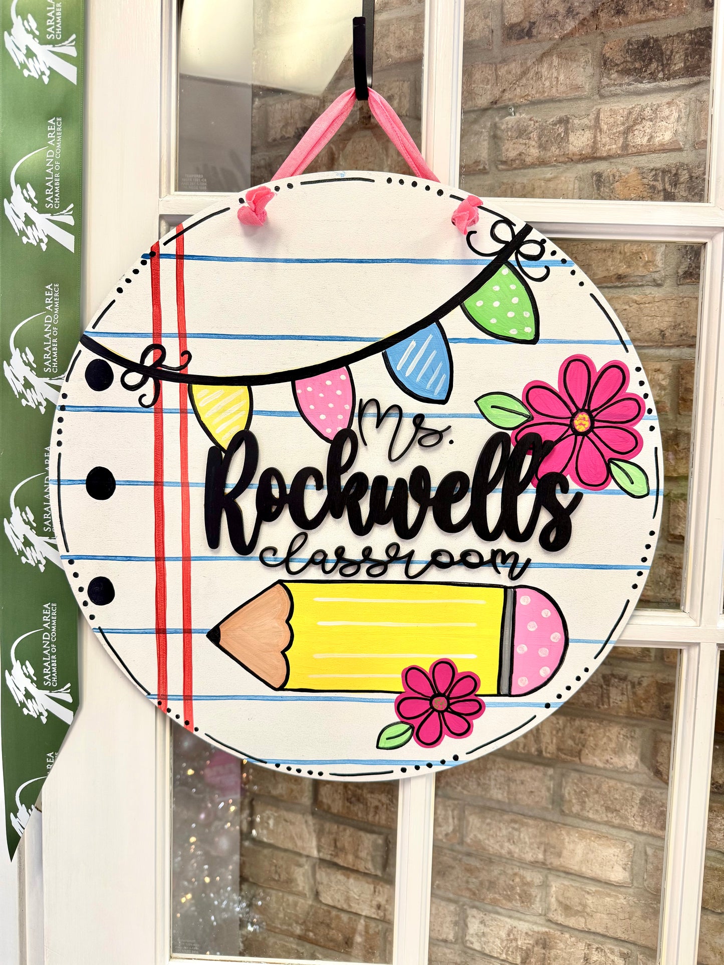 Teacher (Paper Themed) Door Hanger