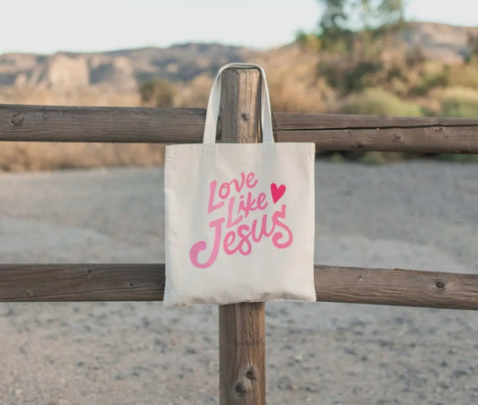 Love like Jesus canvas Tote