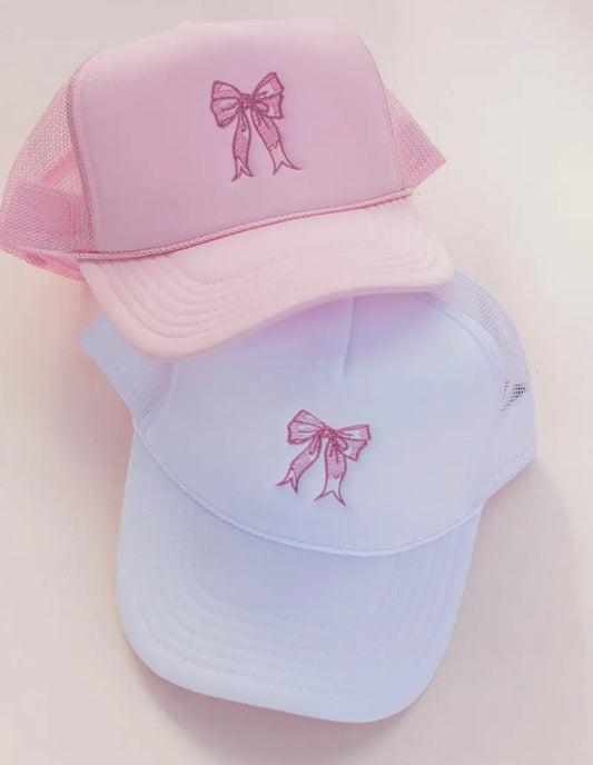 Embroidered Bow Trucker Hat