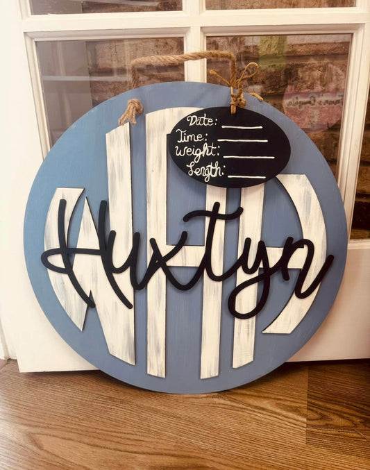 Blue/Navy Monogram Sign