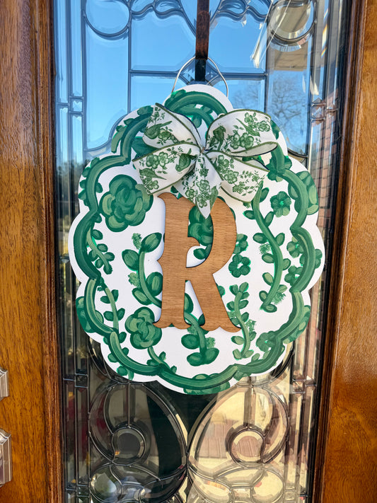Farmer's Daughter Floral Patterned Door Hanger (green)