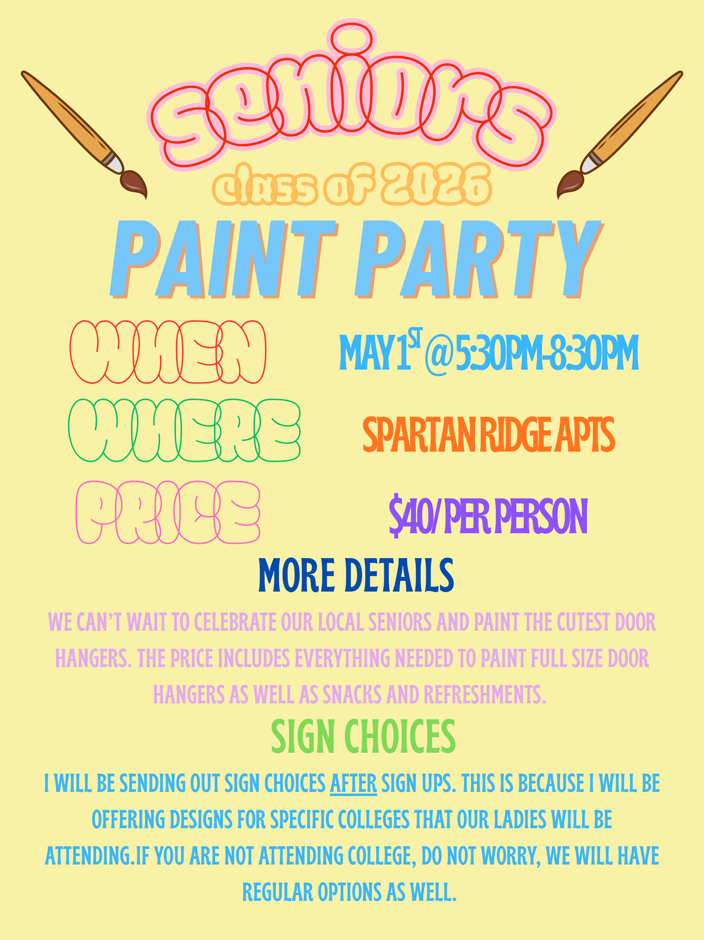 HIGHSCHOOL SENIOR PAINT PARTY
