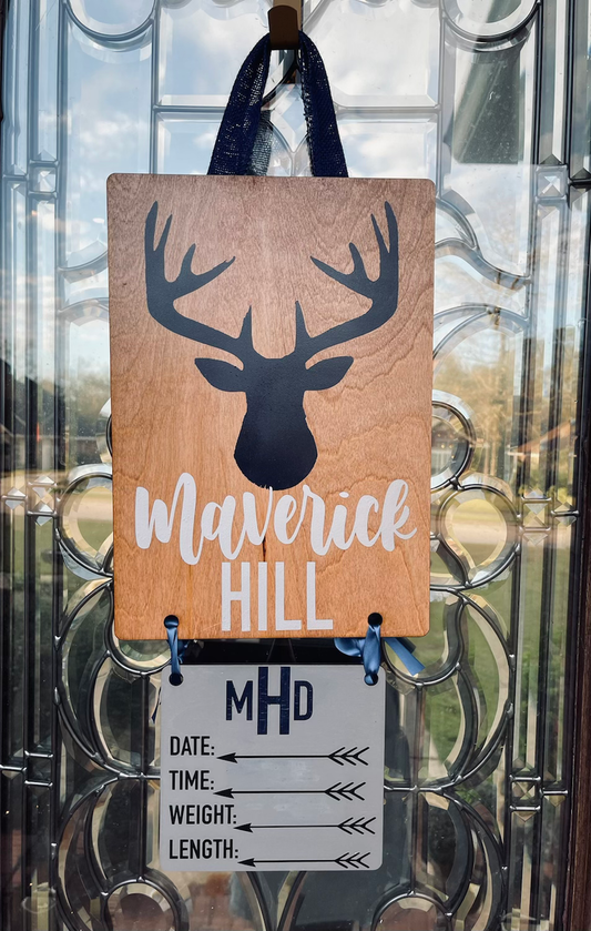 Deer Themed Hospital Door Hanger  image 0